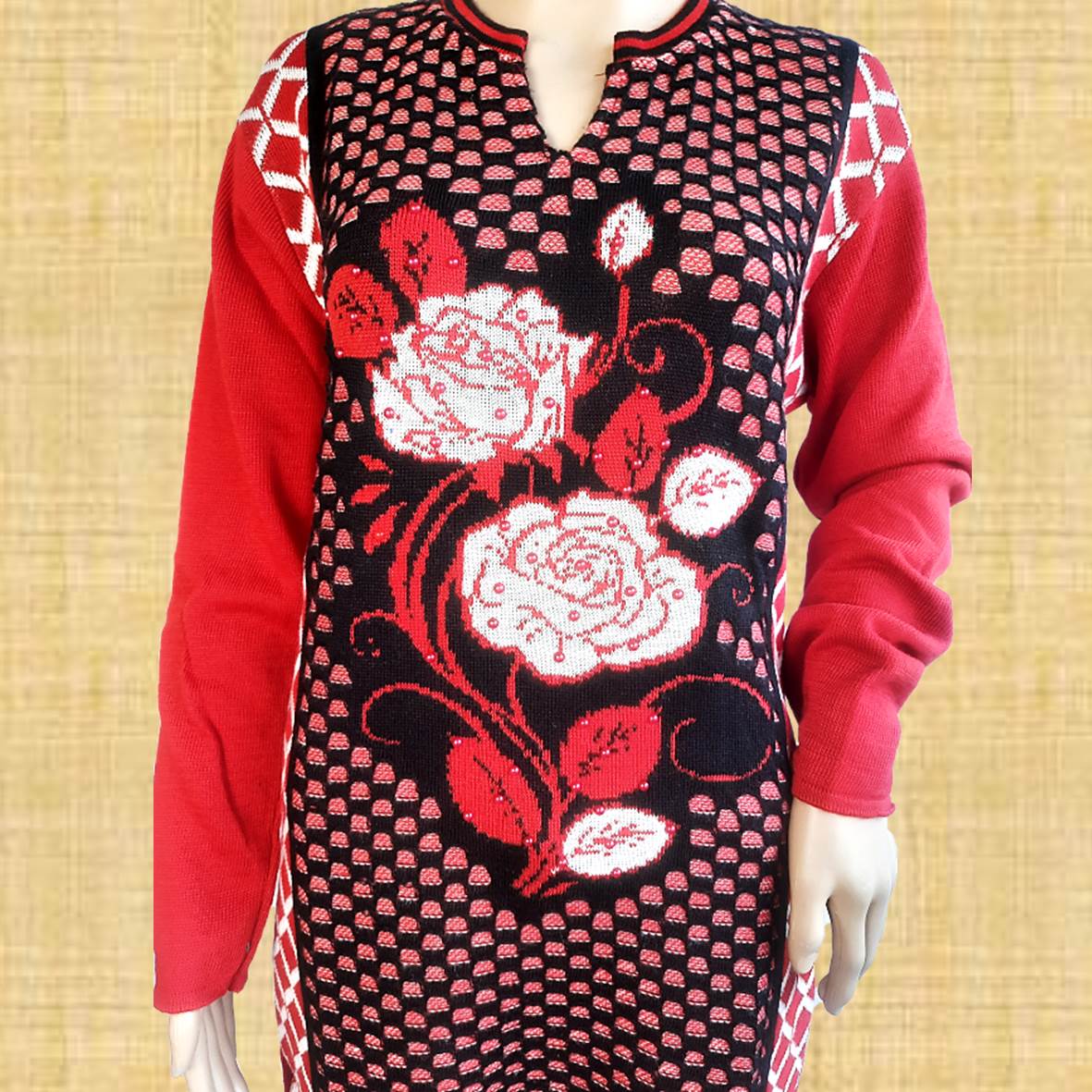 Black Party Wear Ladies Embroidered Woolen Kurti With Plazzo, Wash Care:  Handwash at Rs 1300 in Ludhiana
